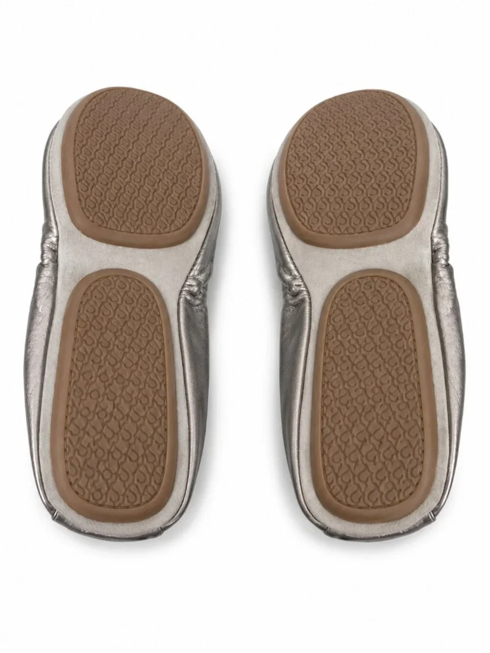 Yosi Samra Samara Pewter Metallic Foldable Ballet Flats Size 8